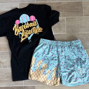 Baseball Lifestyle T-Shirt and Ice Cream Shorts Set